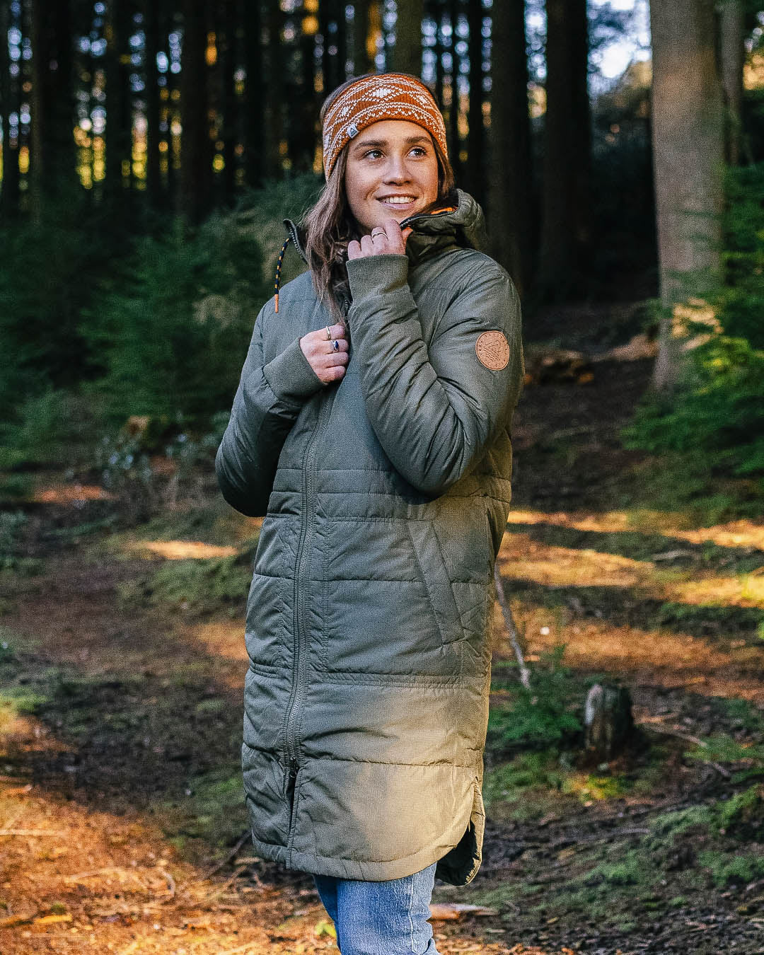 Flora Long Recycled Insulated Jacket - Dusty Olive