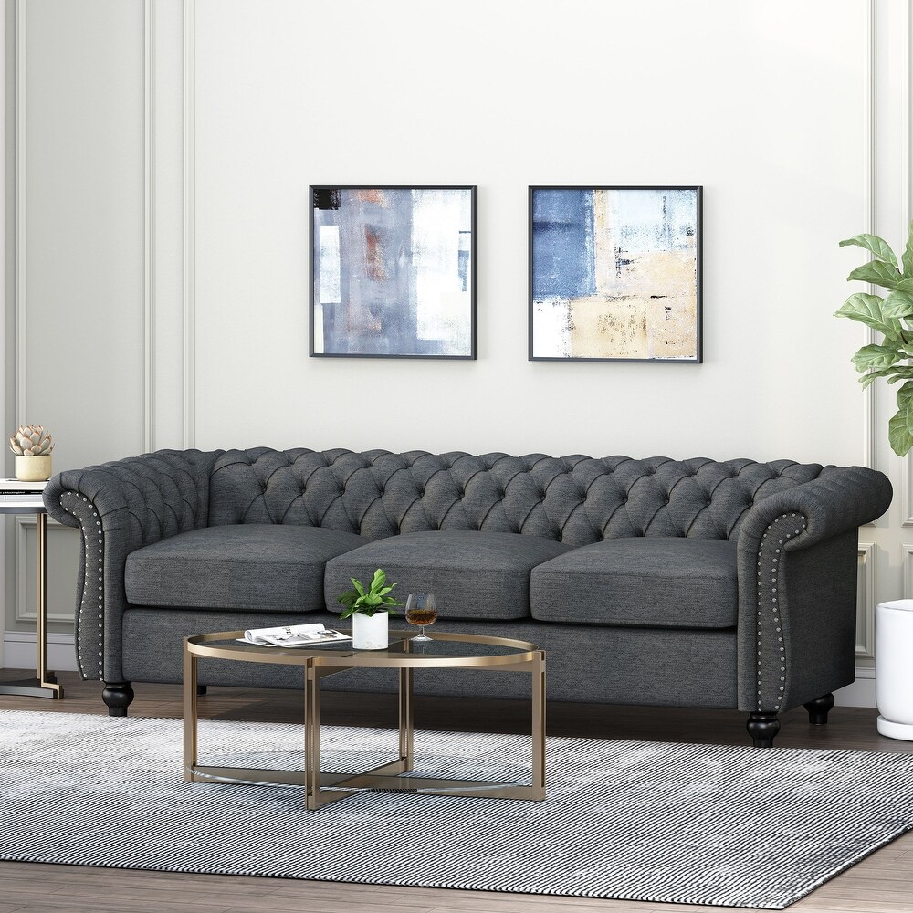 Parksley Tufted Chesterfield 3 seat Sofa by Christopher Knight Home