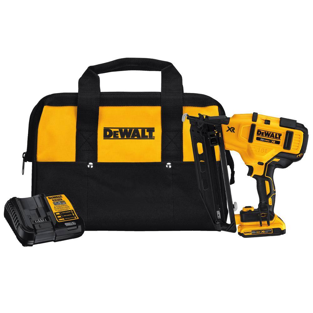 DEWALT DCN660D1 20V MAX XR 16-Gauge Cordless Angled Finish Nailer Kit