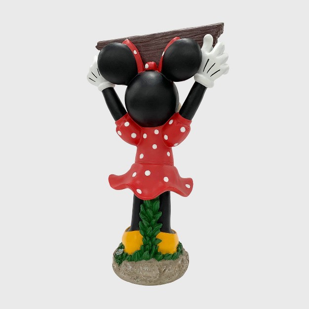 Minnie Mouse Solar Resin stone Statue With A Welcome Sign