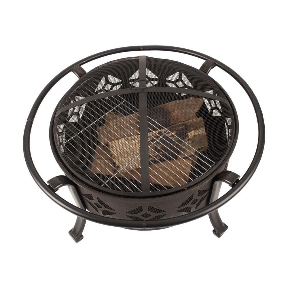 Pleasant Hearth Sunderland Deep Bowl 36 in x 23 in Square Steel Wood Fire Pit in Bronze