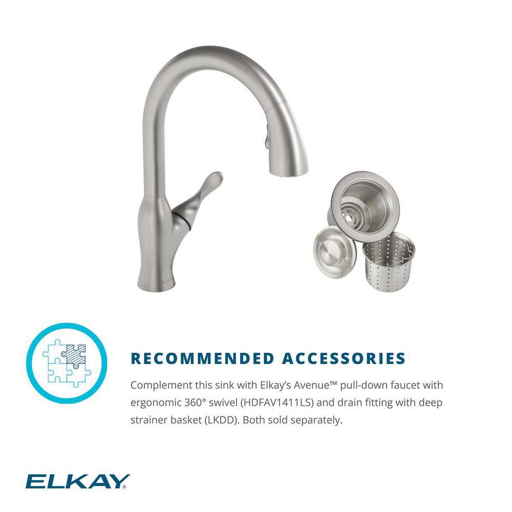 Elkay Avenue 25 in. Drop inUndermount Single Bowl 18 Gauge Stainless Steel Kitchen Sink with Bottom Grids HDSB25229TR3