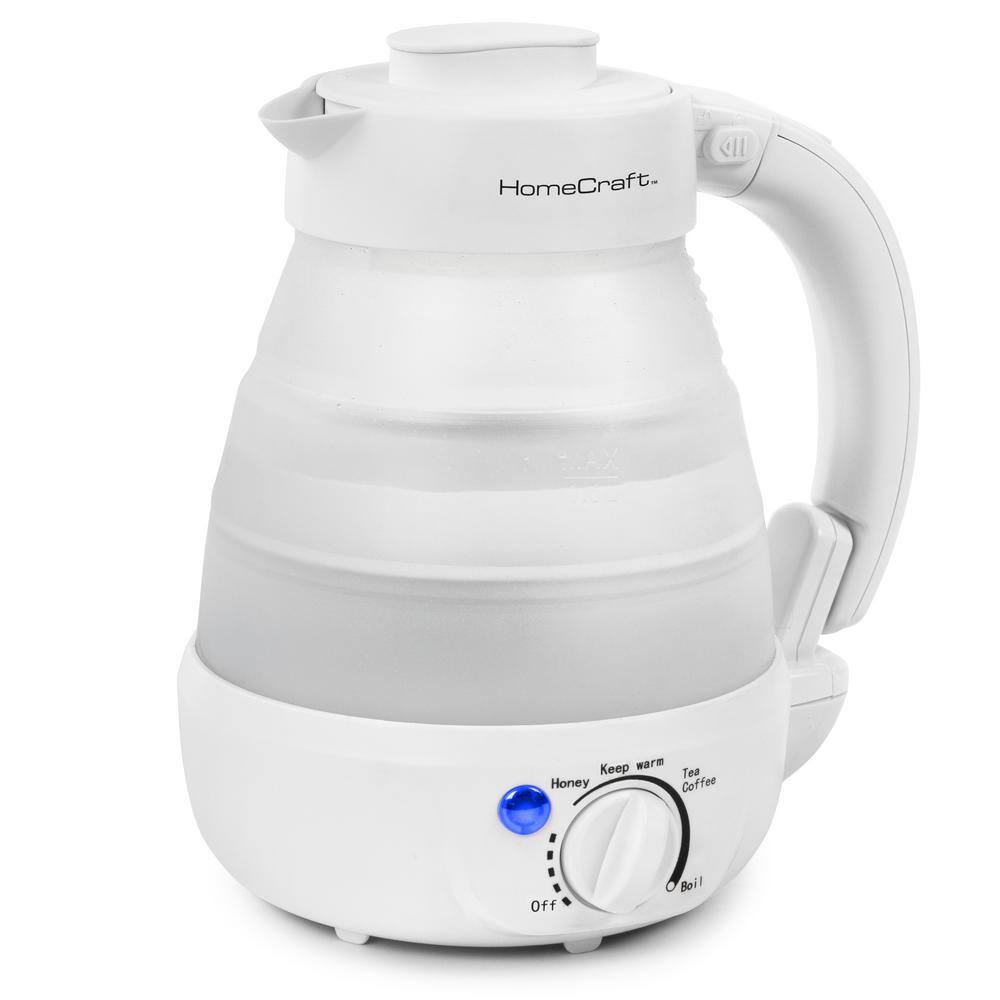 Nostalgia 2.5-Cup White Corded Electric Kettle with Silicon Carafe HCCWK6WH