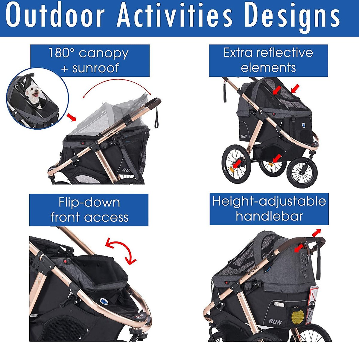 HPZ Pet Rover Run Performance Jogging Dog and Cat Stroller