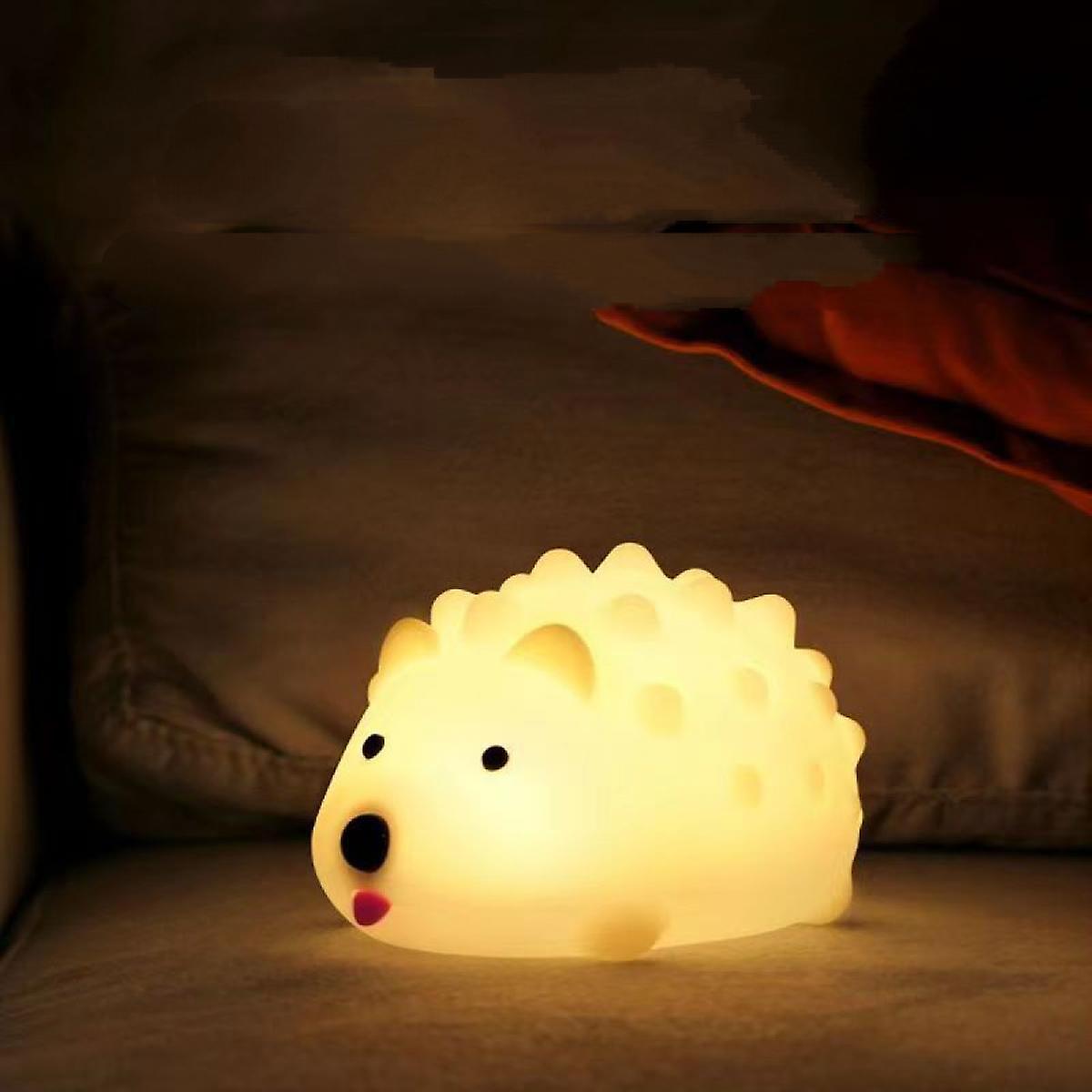 White Rechargeable Silicone Led Hedgehog Night Light