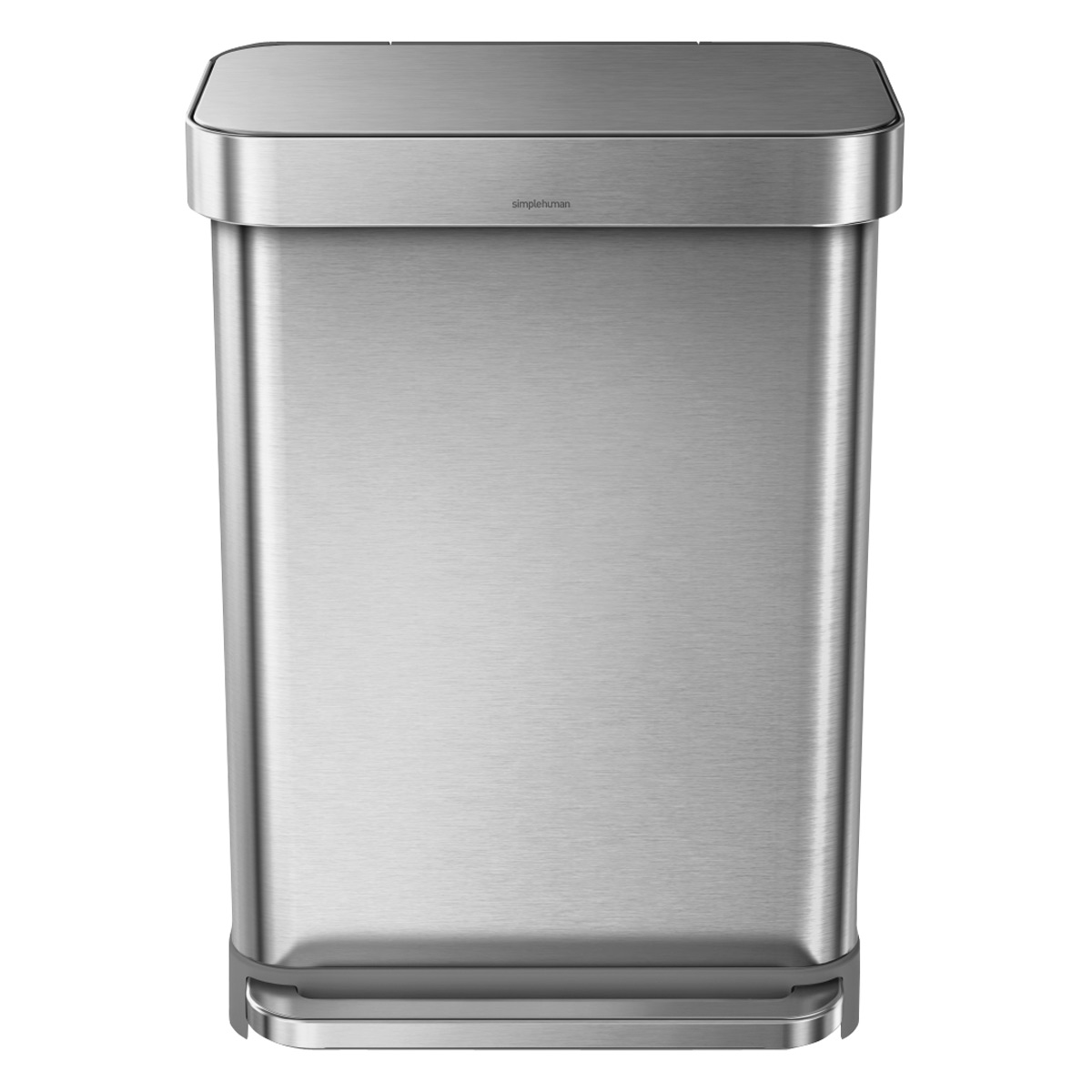 simplehuman Stainless Steel 145 gal Rectangular Trash Can with Liner Pocket