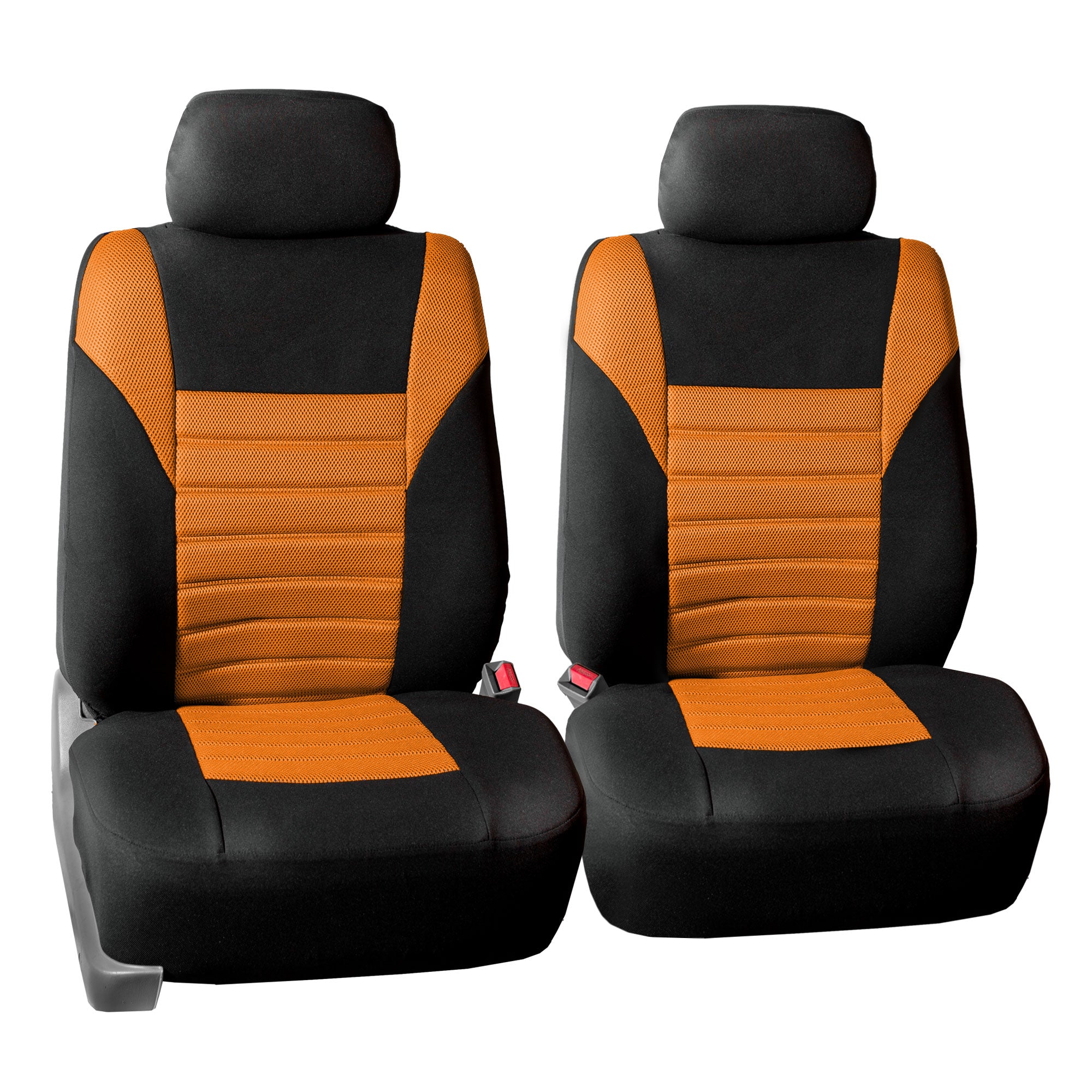 FH Group 3 Row 8 Seaters SUV Seat Covers for Auto 3D Mesh Orange Black Free Gift Air Freshener