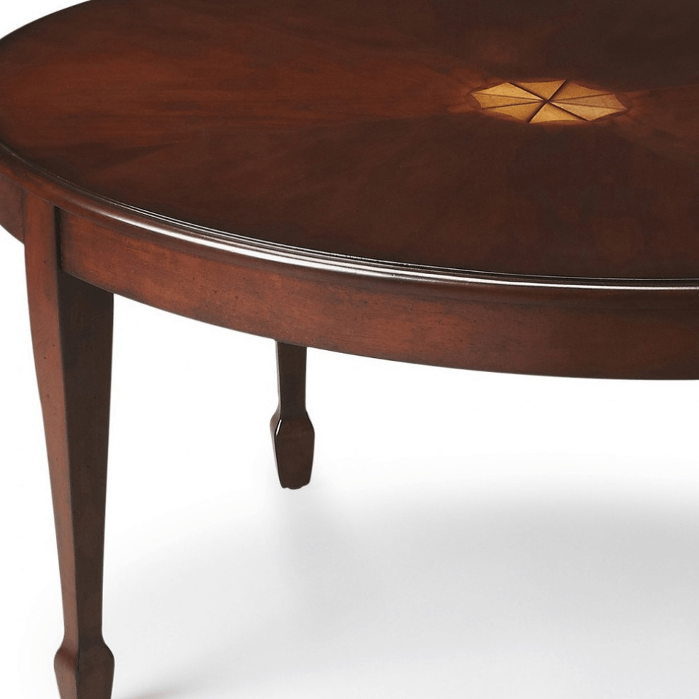 38 quotDark Brown And Brown Oval Coffee Table   Coffee Tables   by HomeRoots  Houzz