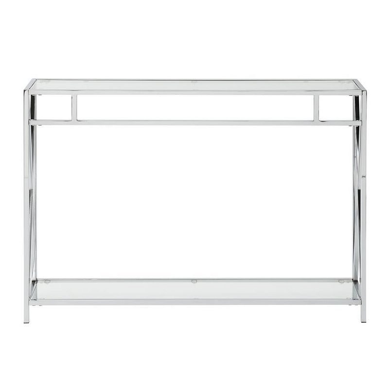 Convenience Concepts Oxford Chrome Console Table， Clear Glass Chrome