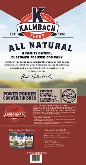 Kalmbach Feeds Power Porker Grower and Finisher Pig Feed， 50-lb bag