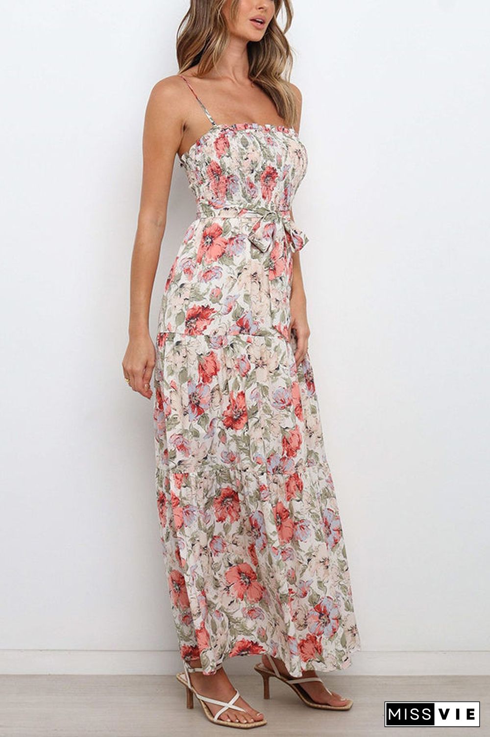 Love In The Air Tiered Floral Maxi Dress