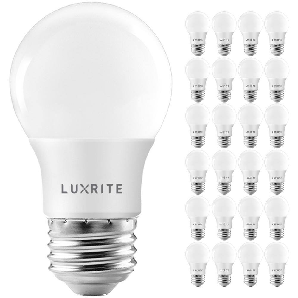 LUXRITE 40-Watt Equivalent A15 LED E26 Base LED Light Bulb 5000K Bright White 7-Watt Dimmable 600 Lumens UL Listed 24-Pack LR21353-24PK