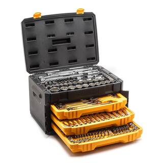 GEARWRENCH 14 in. 38 in. and 12 in. Drive 12-Point Standard and Deep SAEMetric Mechanics Tool Set in 3 Drawer Box (243-Piece) 80972