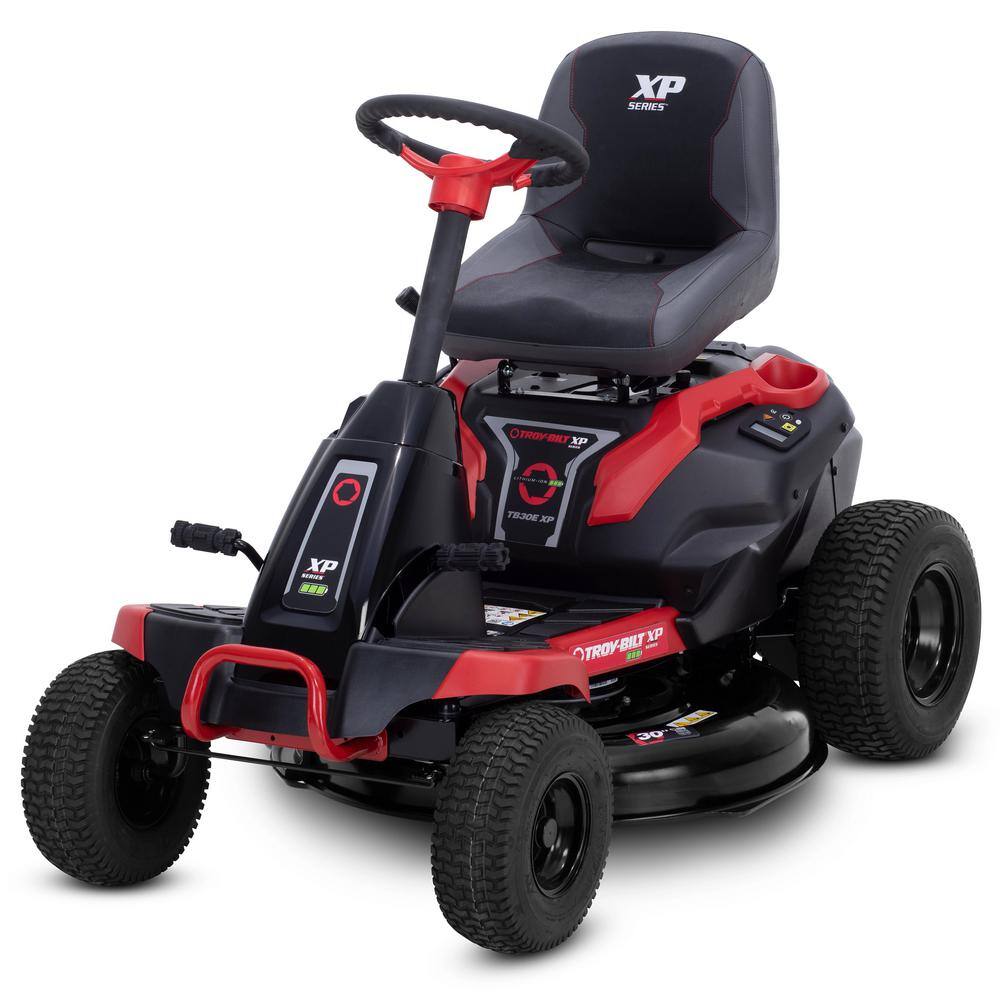 Troy-Bilt XP 30 in. 56-Volt MAX 30 Ah Battery Lithium-Ion Electric Drive Cordless Riding Lawn Tractor with Mulch Kit Included TB30E XP