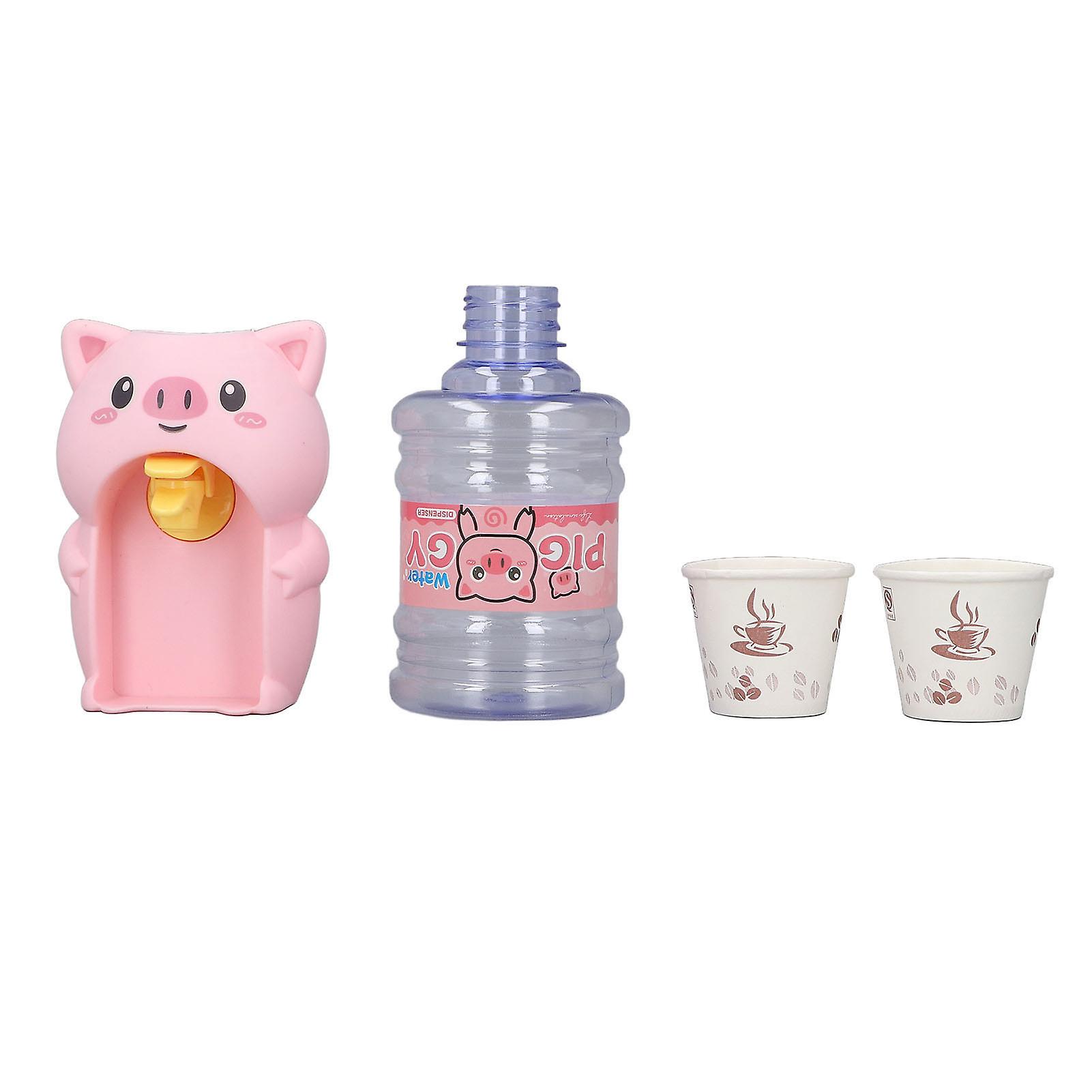 Children Water Dispenser Toy Cute Cartoon Pig Shape Design Miniature Drinking Fountain for Above 3 Years Old