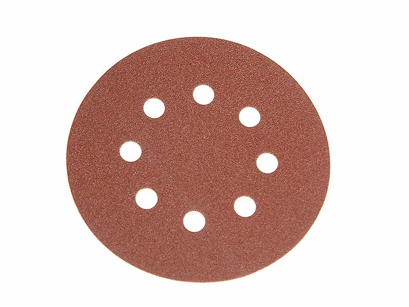 Faithfull Hook and Loop Sanding Disc DID3 Holed 125mmx80g (Pack of 25) FAIAD12580H