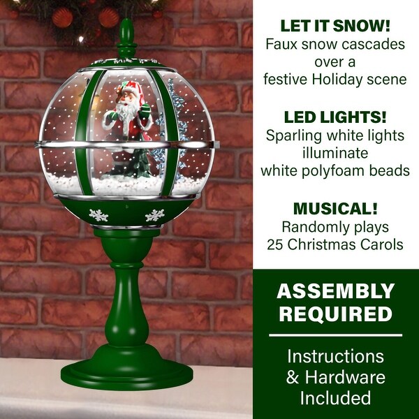 Fraser Hill Farm Let It Snow Series 23In. Tabletop Snow Globe Green