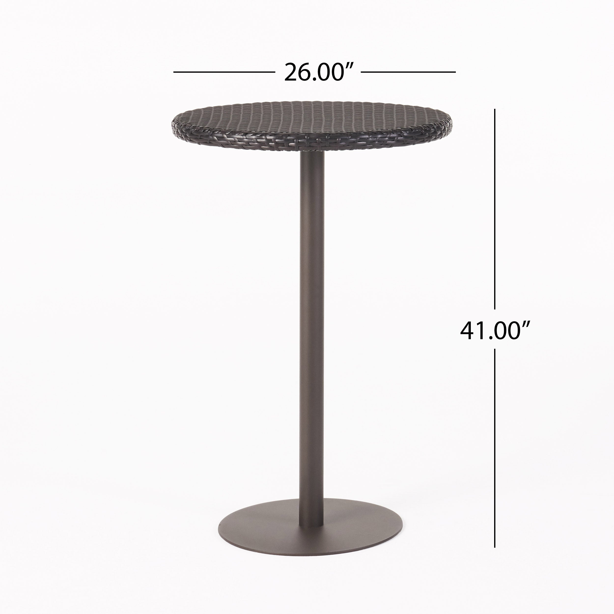 Domicca Outdoor 26 Inch Multi-brown Wicker Round Bar Table