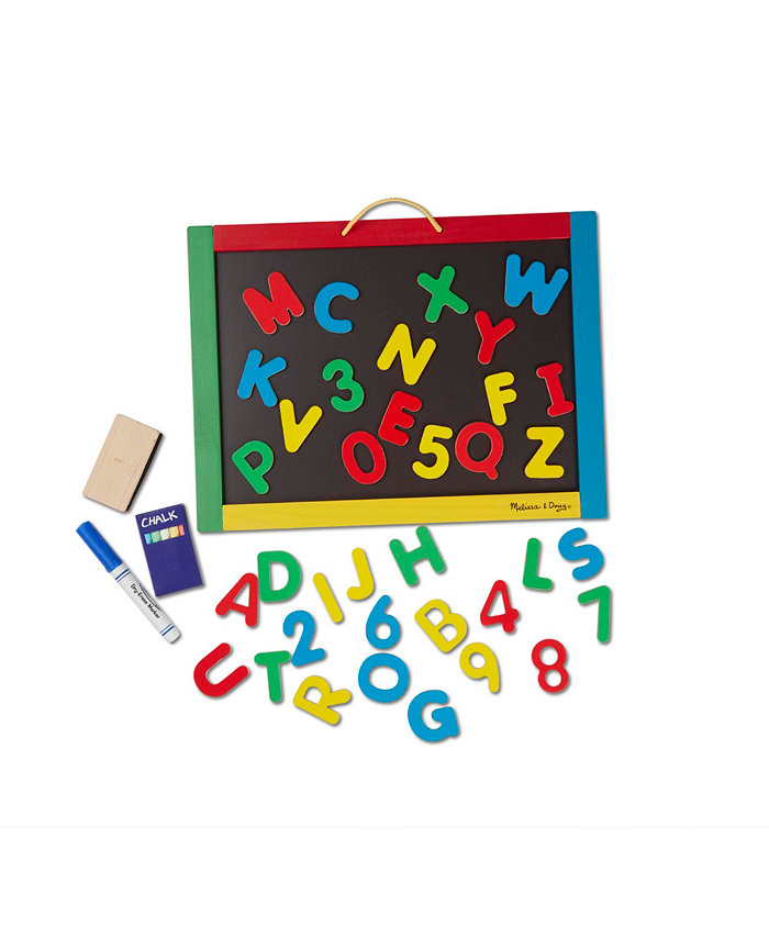 Melissa and Doug Melissa and Doug Magnetic Chalkboard and Dry-Erase Board With 36 Magnets  Chalk  Eraser  and Dry-Erase Pen