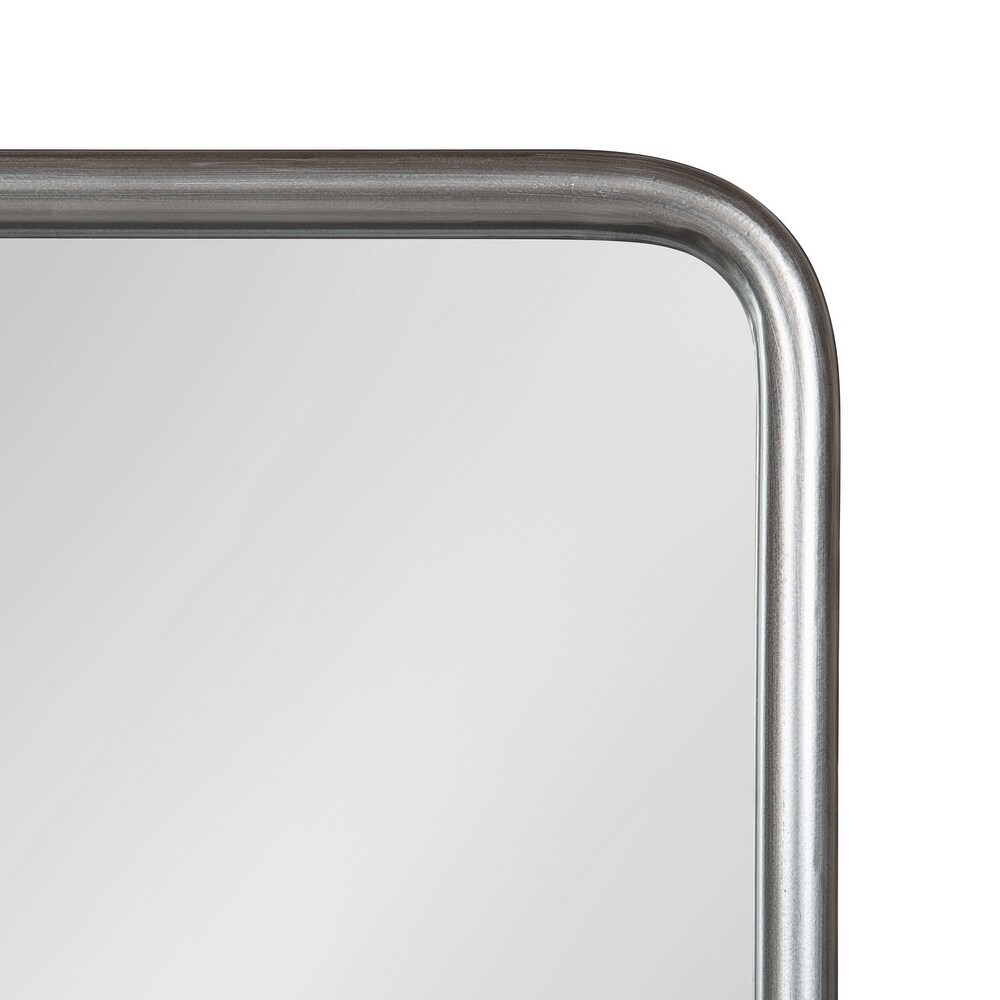 Kate and Laurel Estero Metal Framed Radius Rectangle Mirror with Shelf