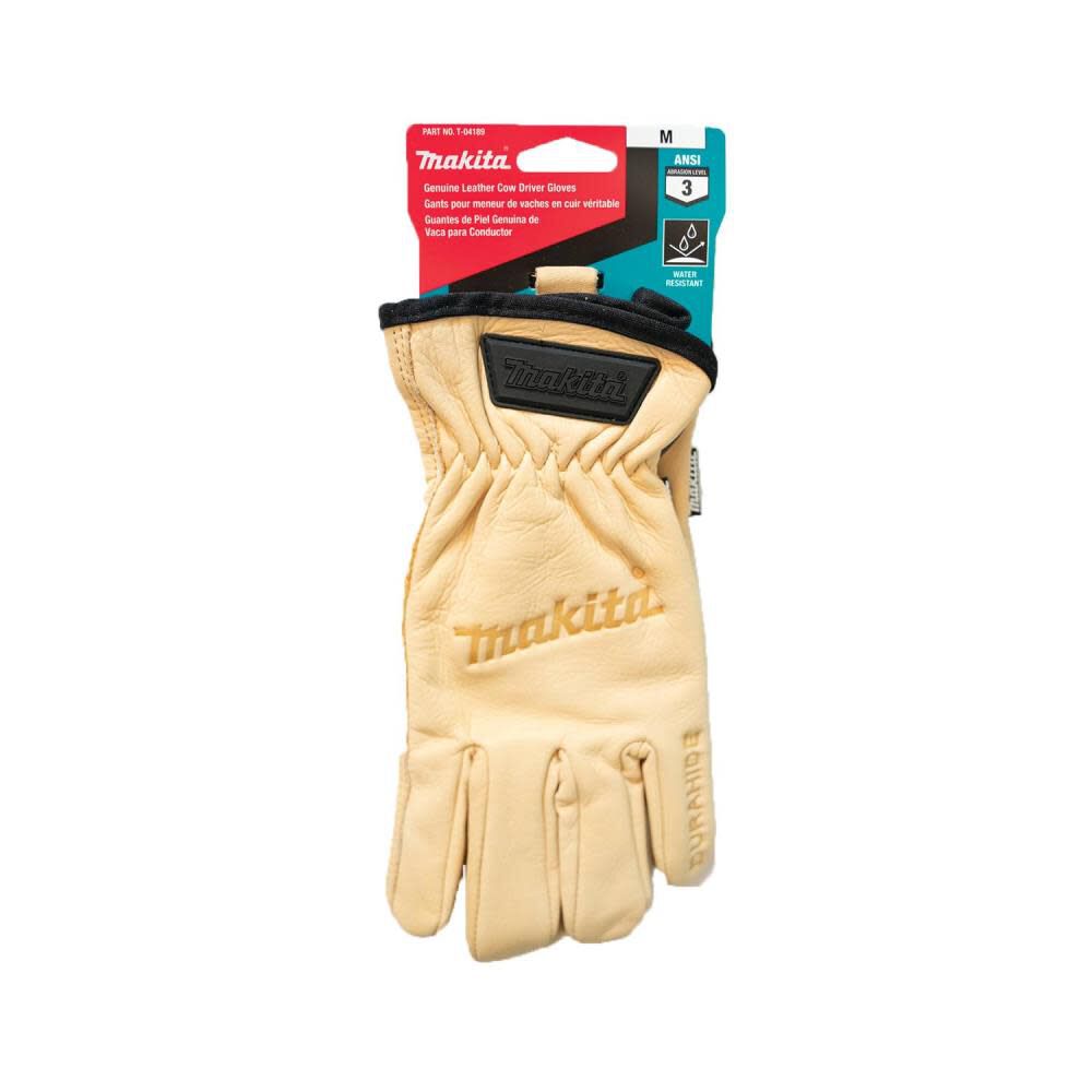 Makita Driver Gloves Genuine Leather Cow Medium T-04189 from Makita