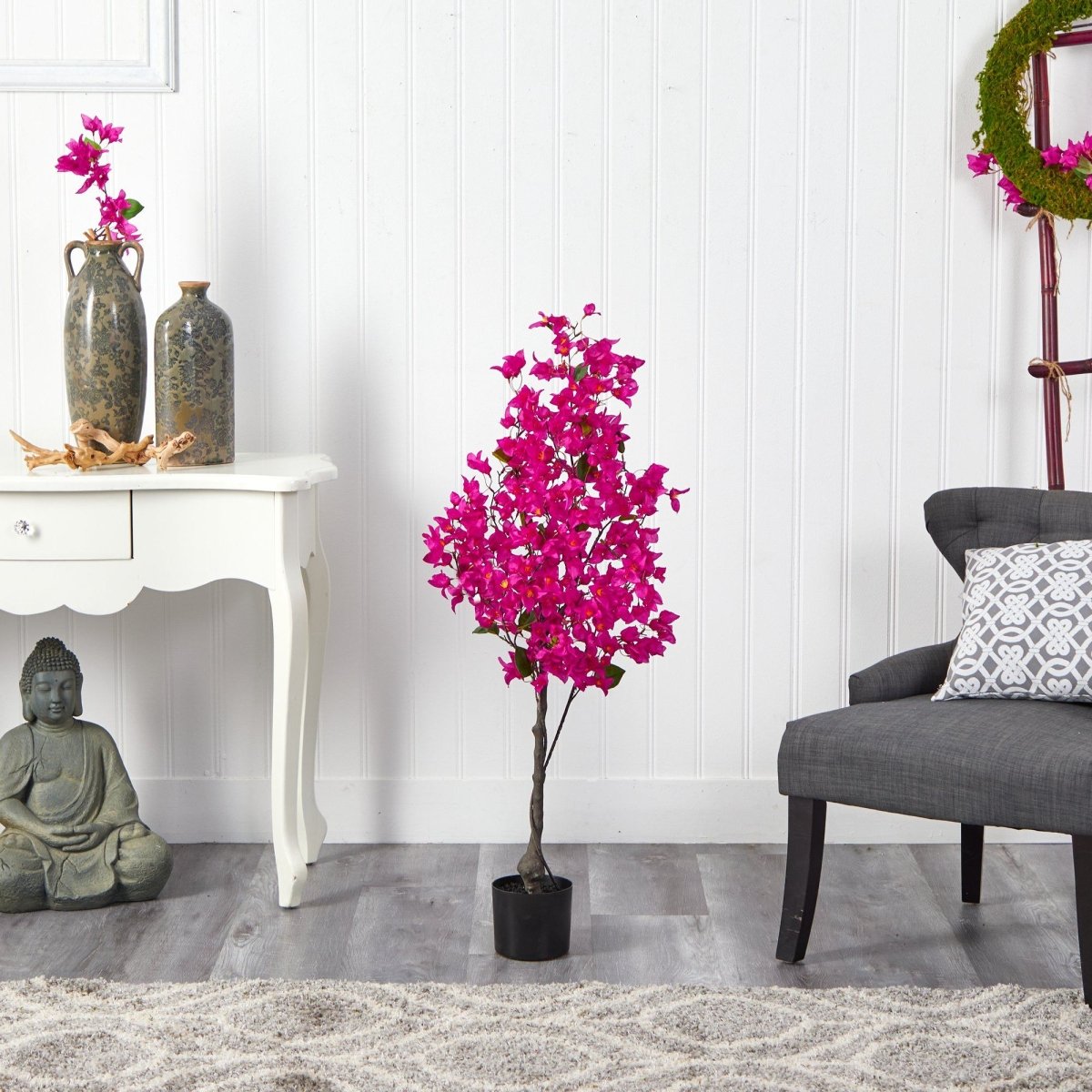 4’ Bougainvillea Artificial Tree | Vibrant & Lifelike Floral Décor