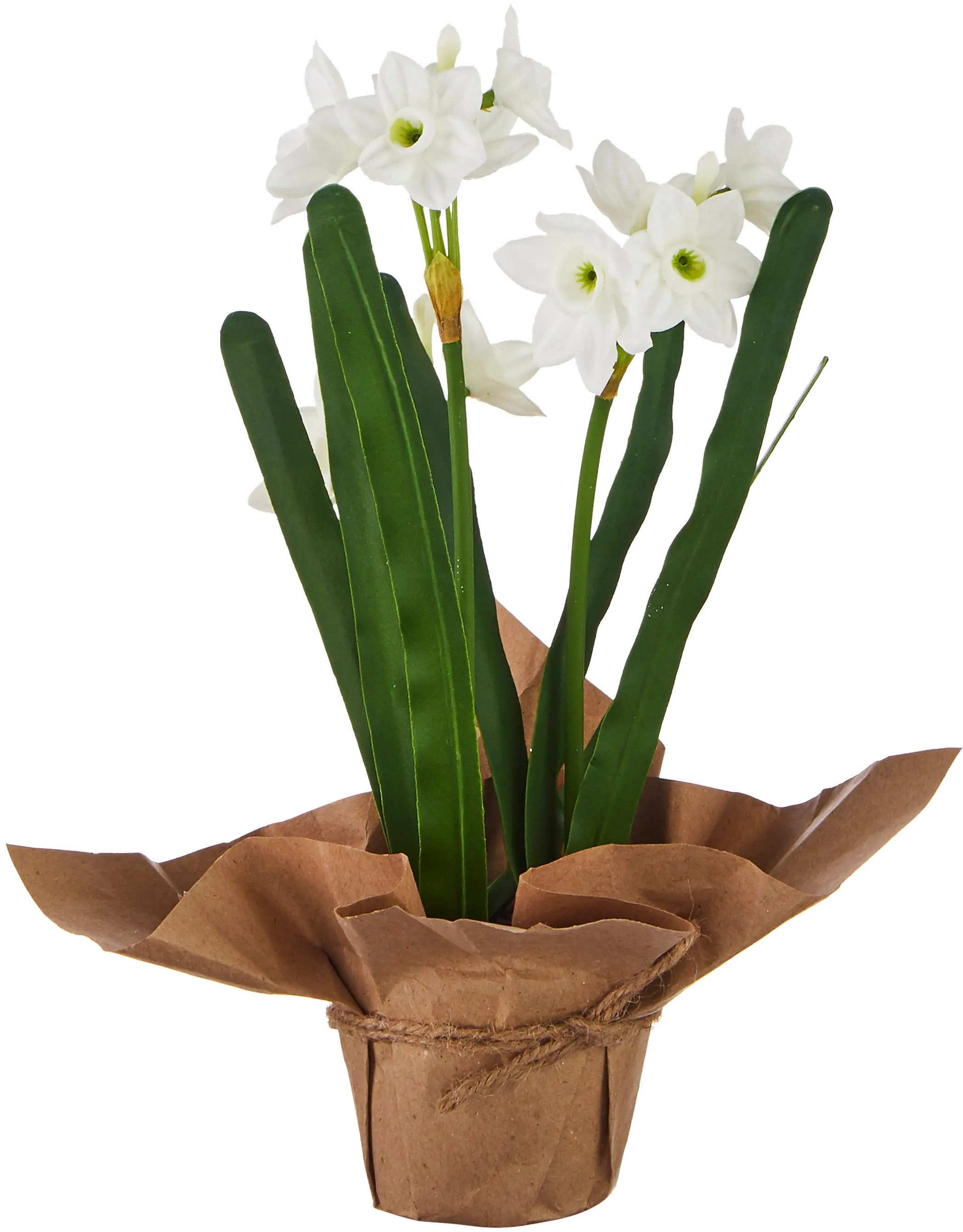 10 Inch Real Touch Potted Faux Paperwhites Arrangement