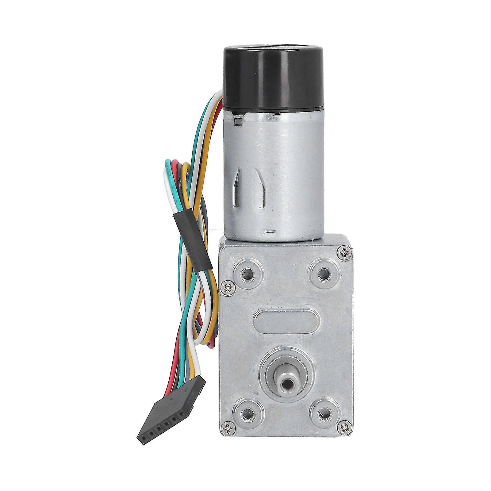 JGY‑370 Encoder Reduction Motor Full Metal Worm Gear Motor with Self Locking Single Shaft DC 24V10RPM