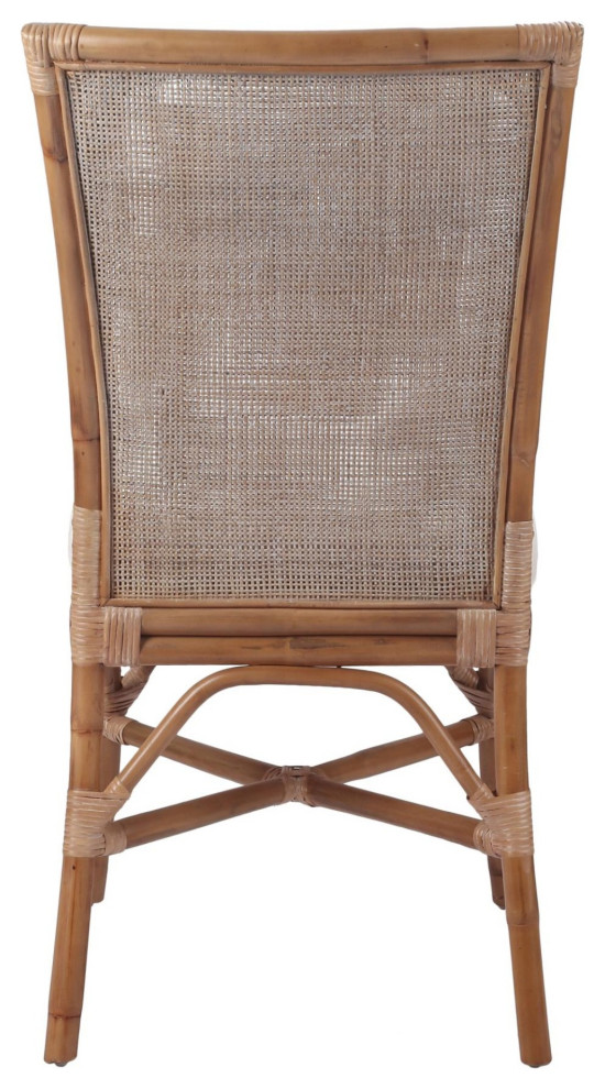 Tatum Rattan Side Chair  Canary Brown   Tropical   Dining Chairs   by VirVentures  Houzz