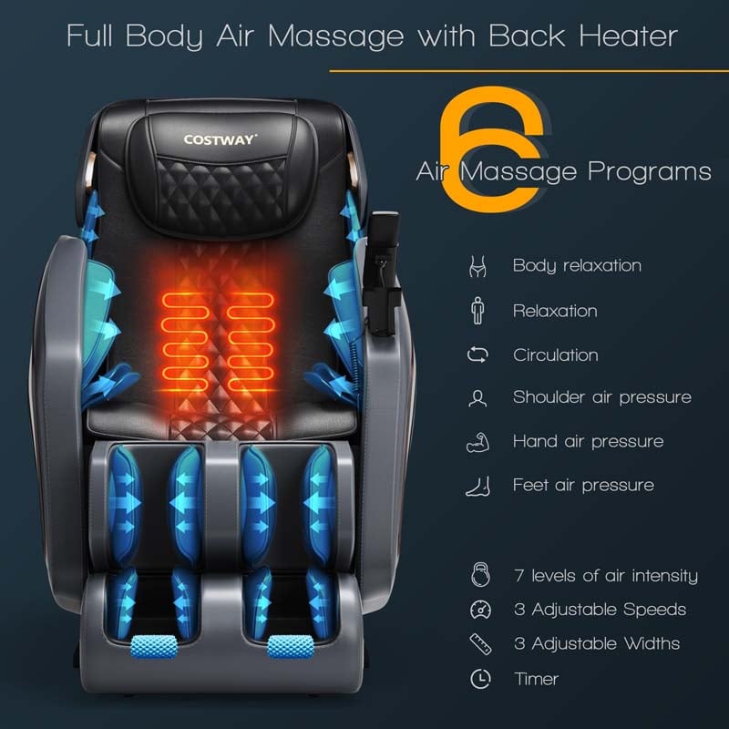 Thai Stretch 3D Zero Gravity Massage Chair Full Body SL Track Massage Recliner with Phone Holder