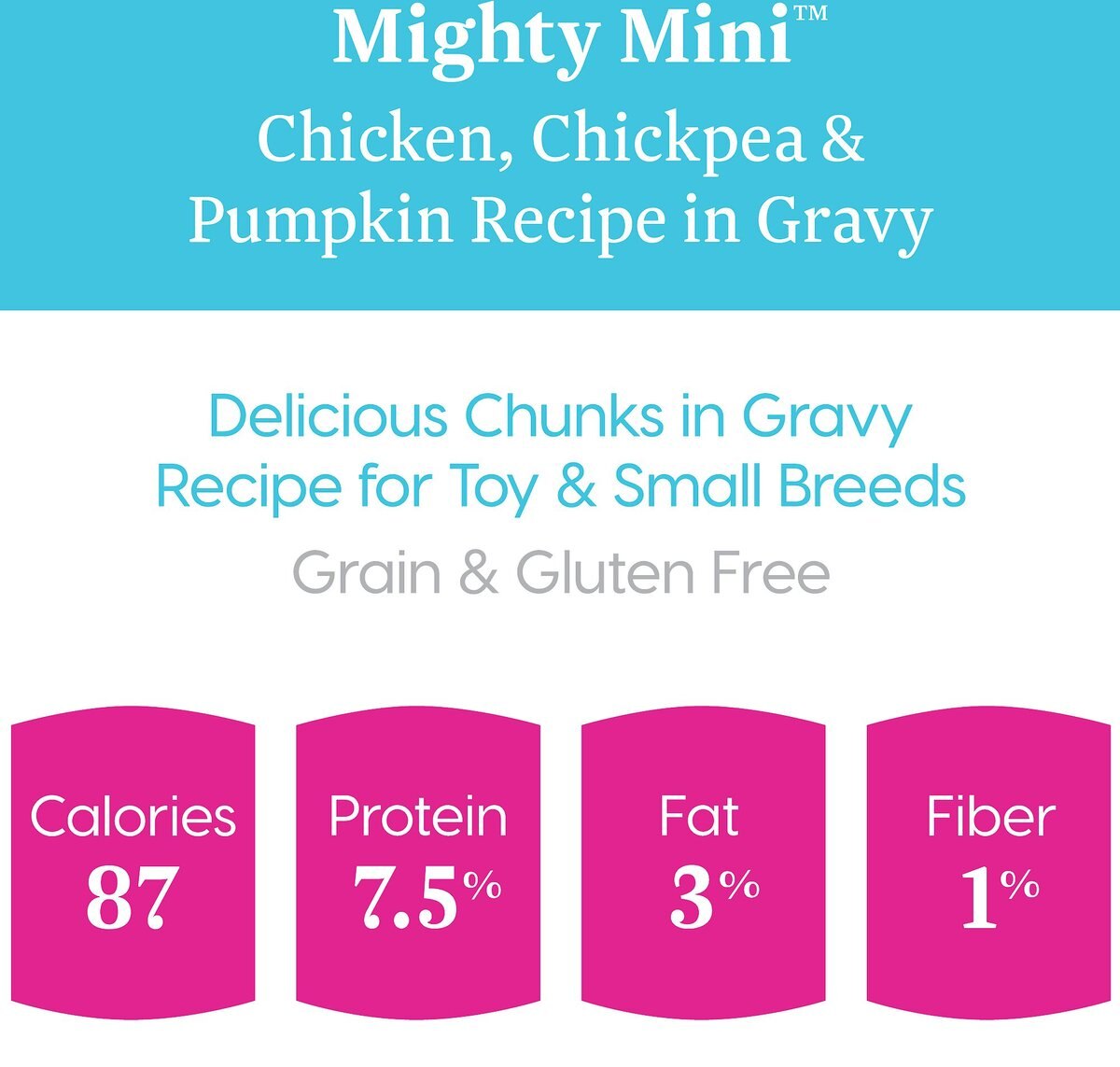 Solid Gold Mighty Mini Chicken， Chickpea and Pumpkin Recipe in Gravy Grain-Free Toy and Small Breed Dog Food Cups