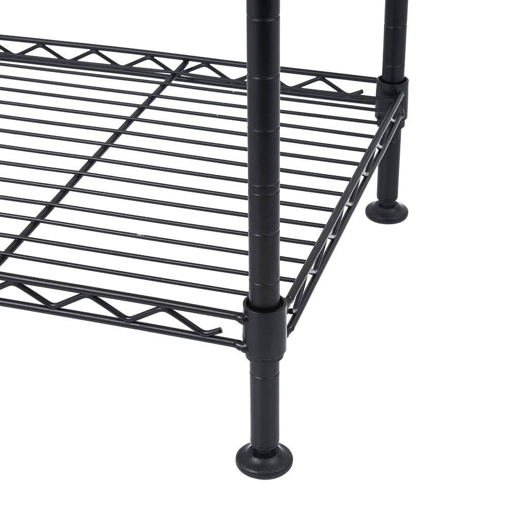 Karl home Black 4-Tier Heavy Duty Steel Freestanding Garage Storage Shelving Unit (11.81 in. W x 31.5 in. H x 19.69 in. D) 302992573402