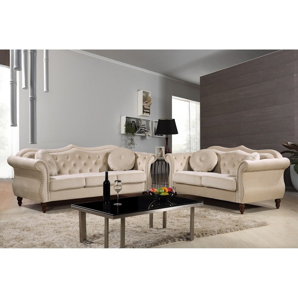 Bellbrook Nailhead Chesterfield Sofa Set