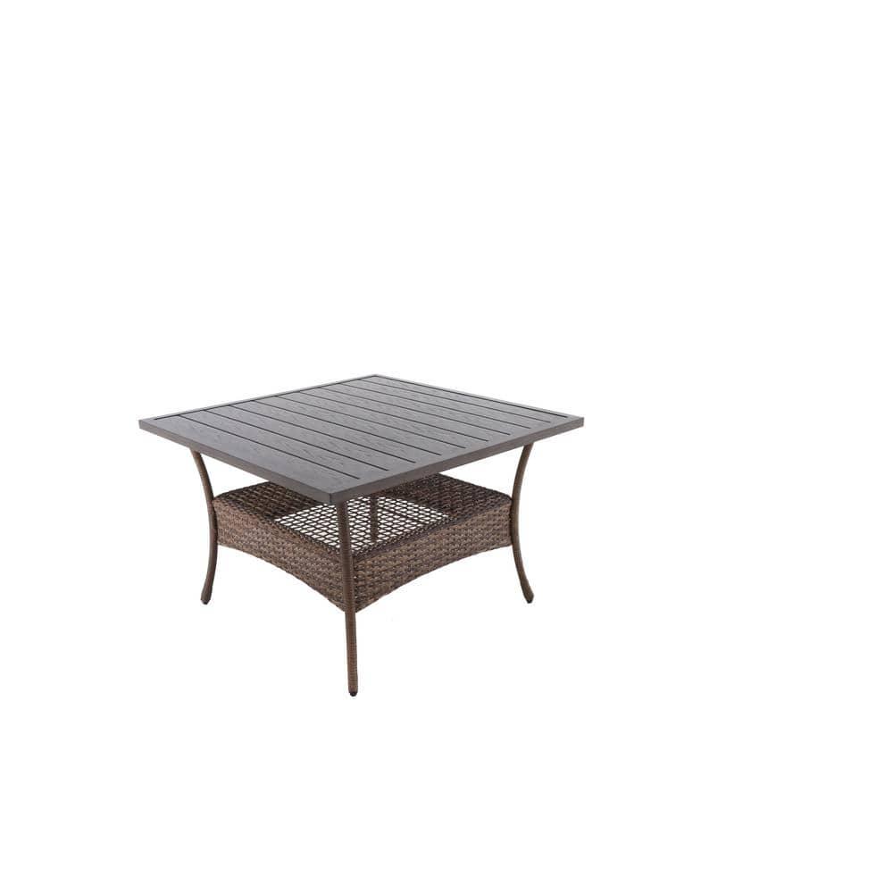 Hampton Bay Beacon Park Brown Steel Outdoor Patio High Coffee Dining Table