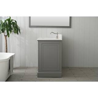 Design Element Milano 54 in. W x 22 in. D x 34 in. H Bath Vanity in Gray with White Quartz Top ML-54-GY