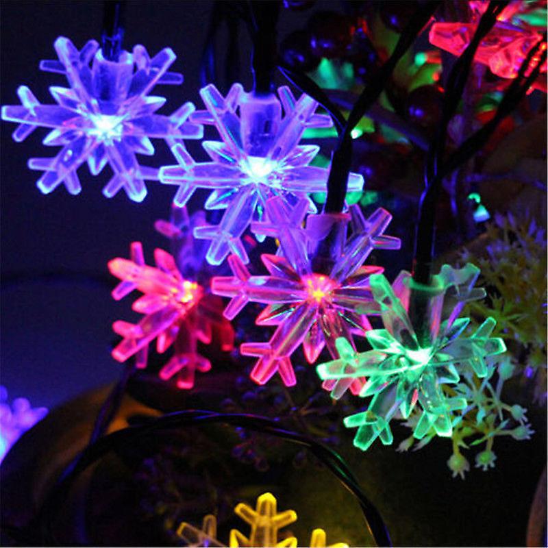 Party Wedding Led Snowflakes String Light Ornament Garland Hanging Decoration