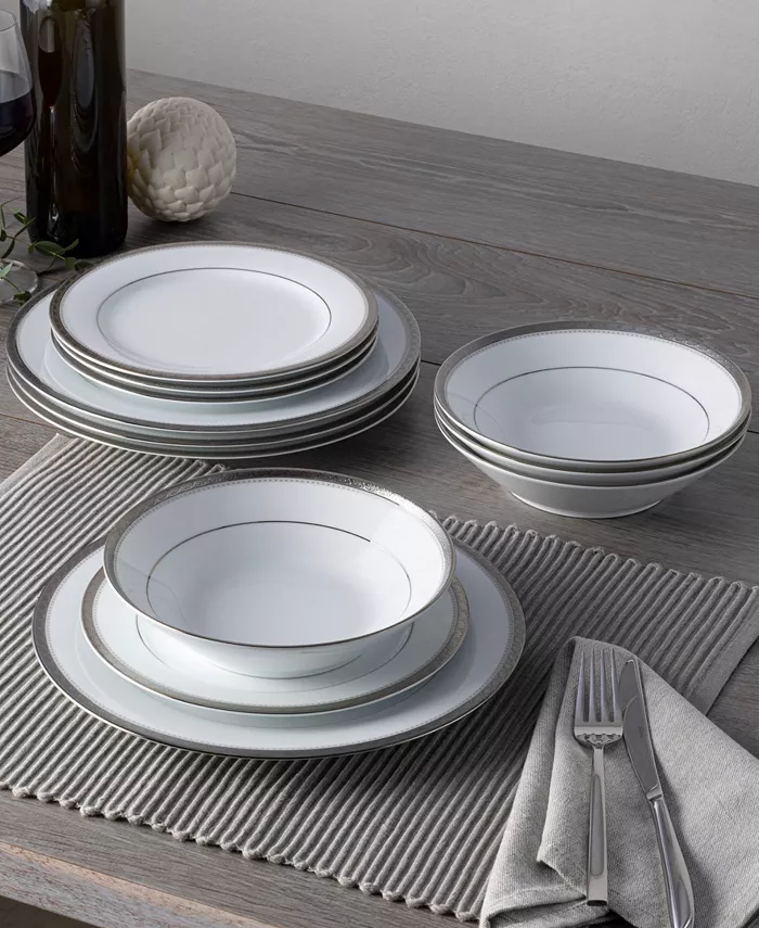 Noritake Charlotta Platinum 12 Piece Set Service for 4