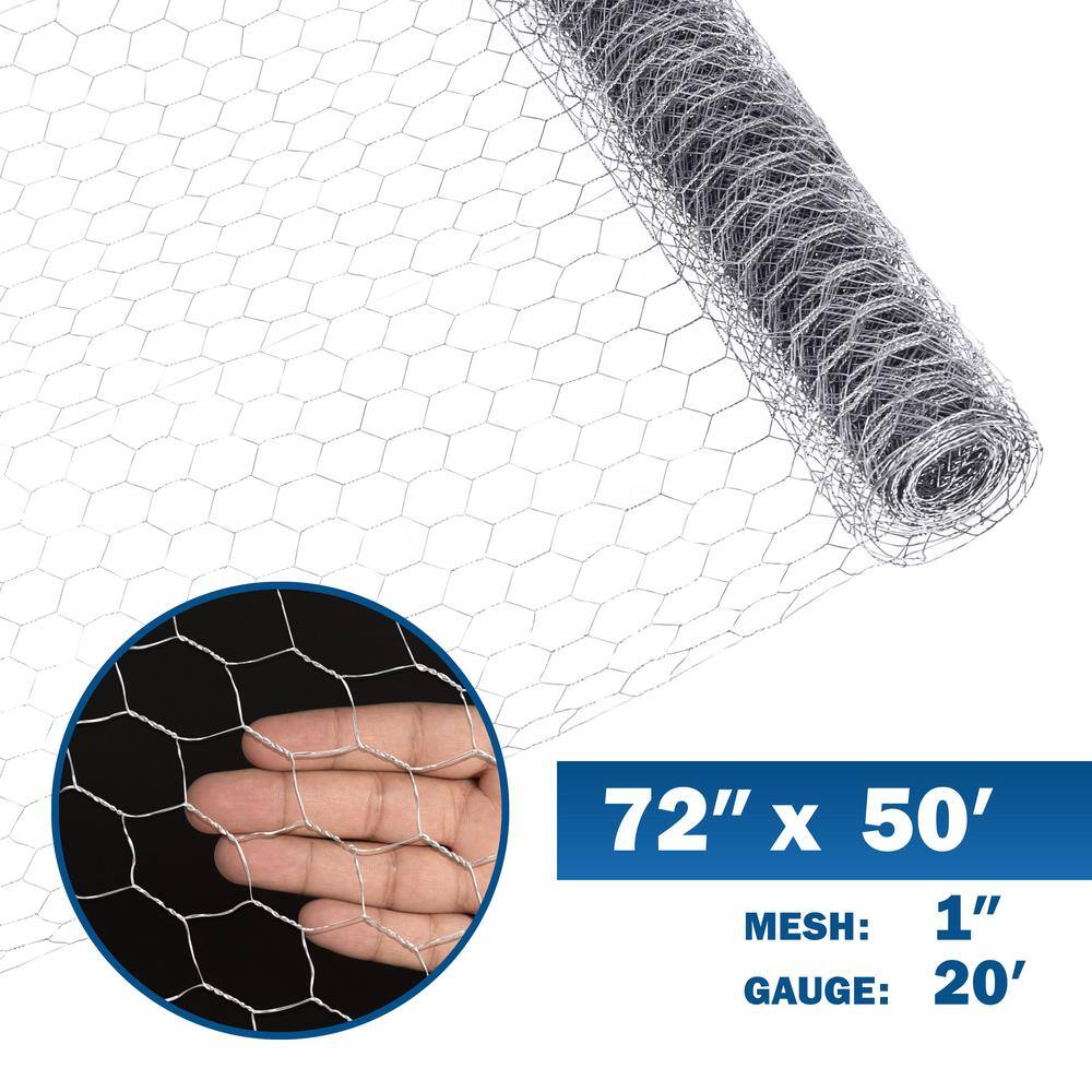 Fencer Wire 6 ft. x 50 ft. 20-Gauge Poultry Netting with 1 in. Mesh NB20-6X50M1