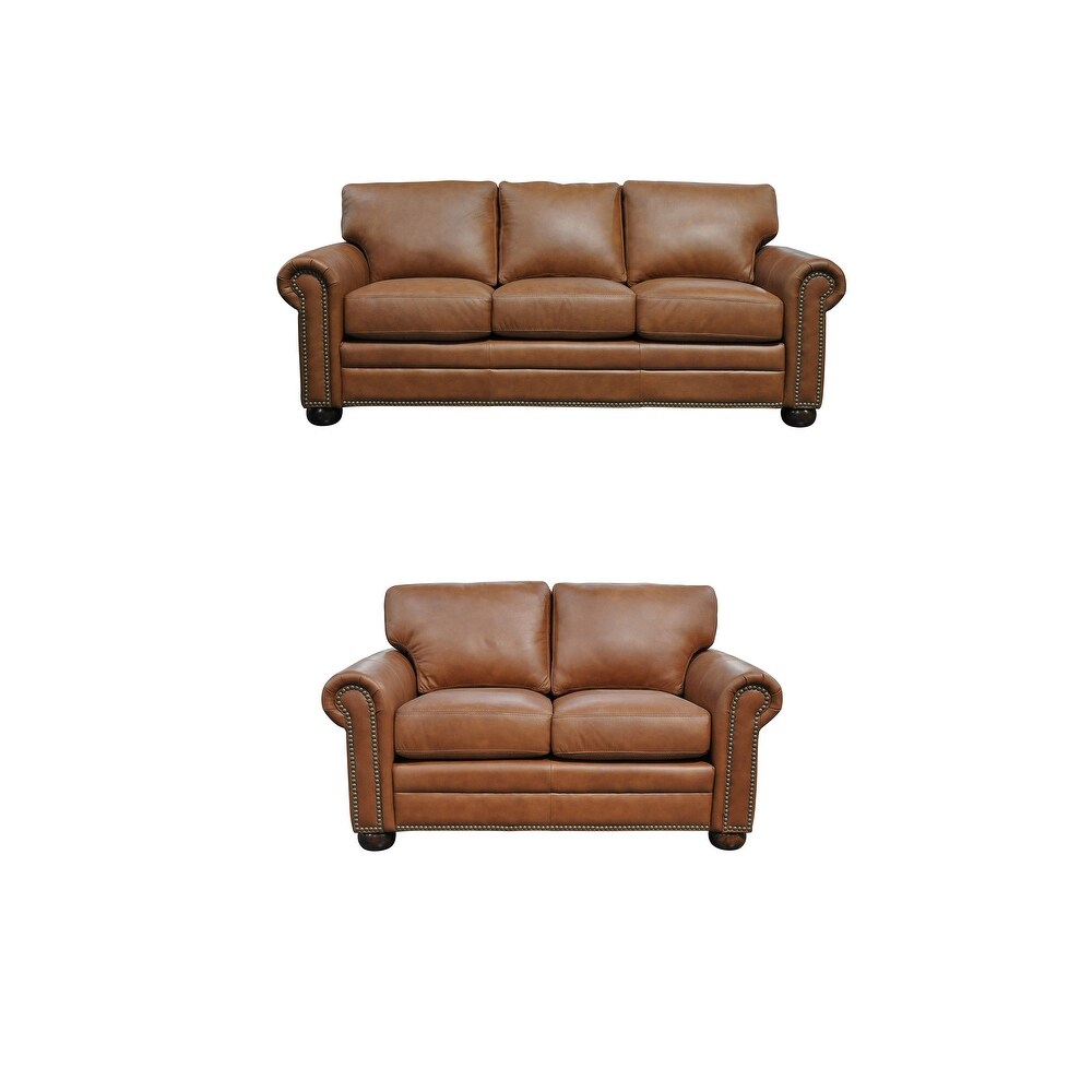 Mojave Ultra Comfort Genuine Leather Sofa and Loveseat Set