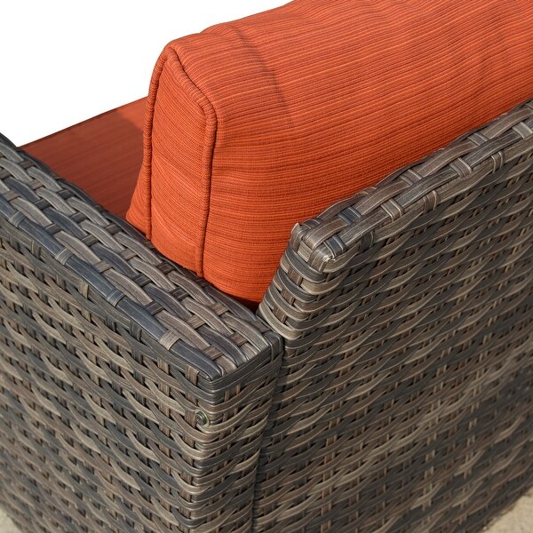 OVIOS 2piece Outdoor Highback Wicker Single Chairs