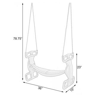 PLAYBERG Green Plastic Double Glider Playground 2-Person Swing with Rope QI003582G