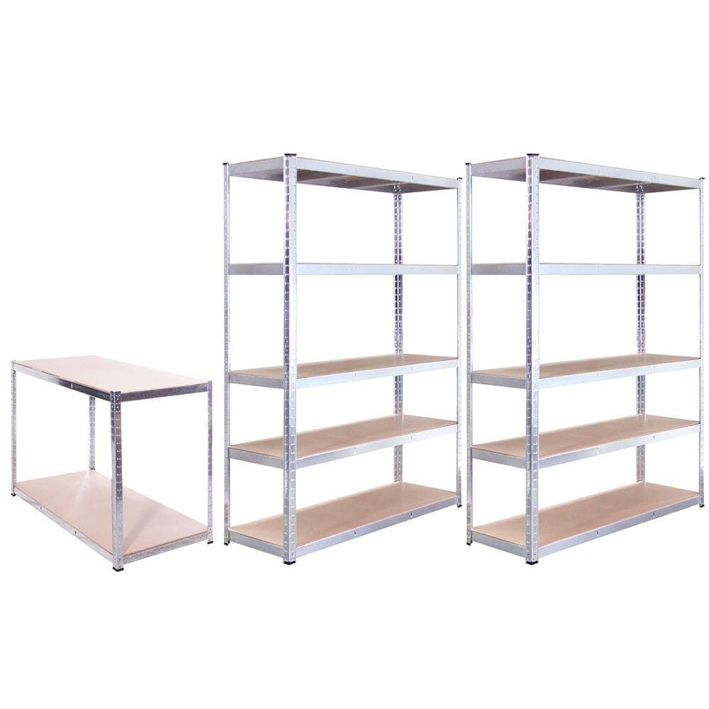 5 Tier Boltless Shelving Unit (set of 2) Plus Workbench