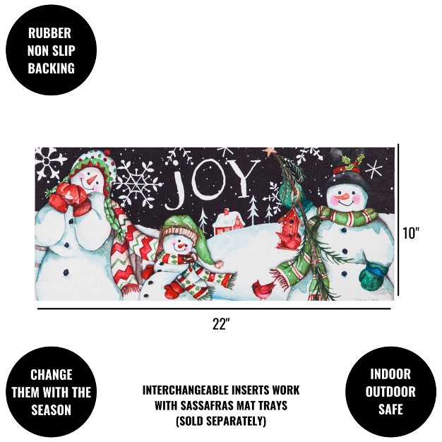 Christmas Snowman Holiday Sassafras Mat 1 Mat Insert 25 Inches Winter Holiday Joy 431879 Rubber Multicolored