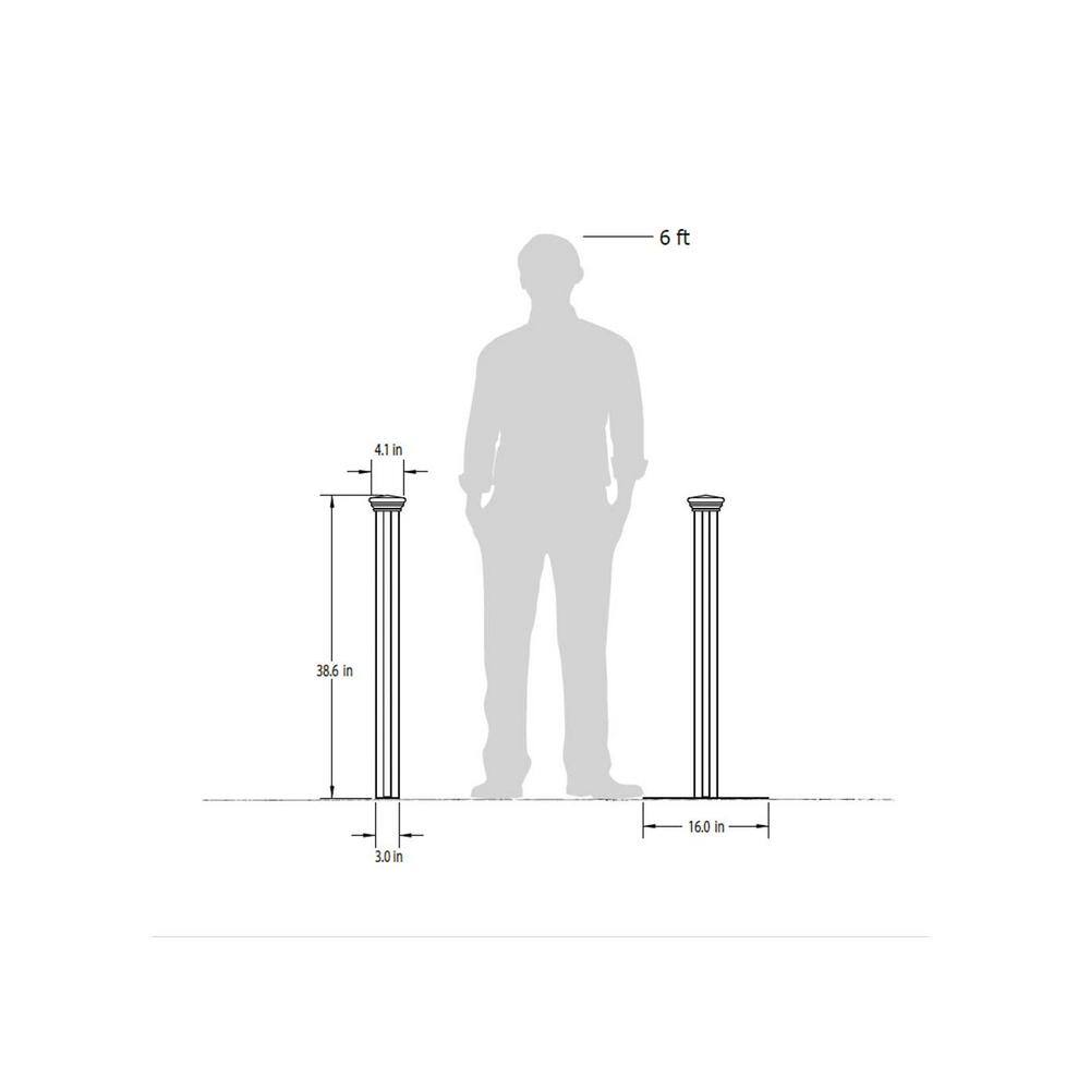 Zippity Outdoor Products Zippity Hinged 4.1in. x 4.1 in. x 3.2 ft. White Vinyl Portable Fence Finishing Post ZP19063