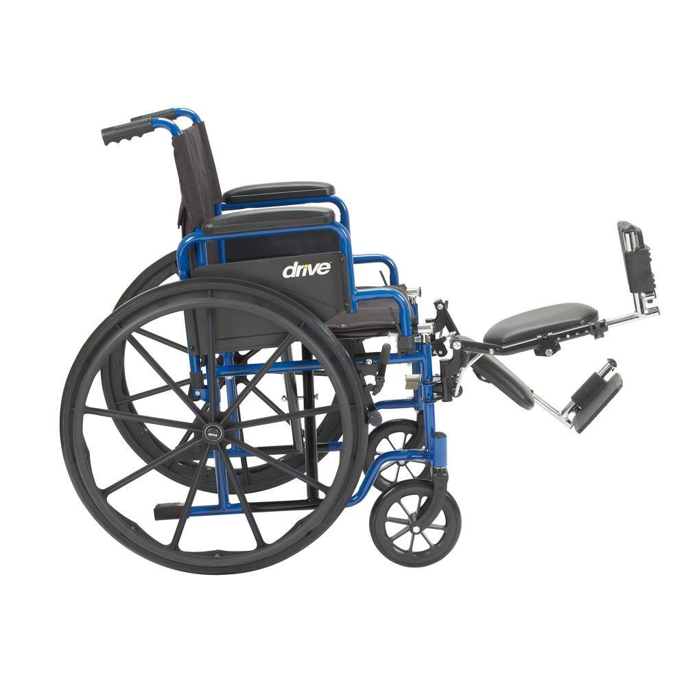 Drive Medical 18 in. Blue Streak Wheelchair with Flip Back Desk Arms and Elevating Leg Rests bls18fbd-elr