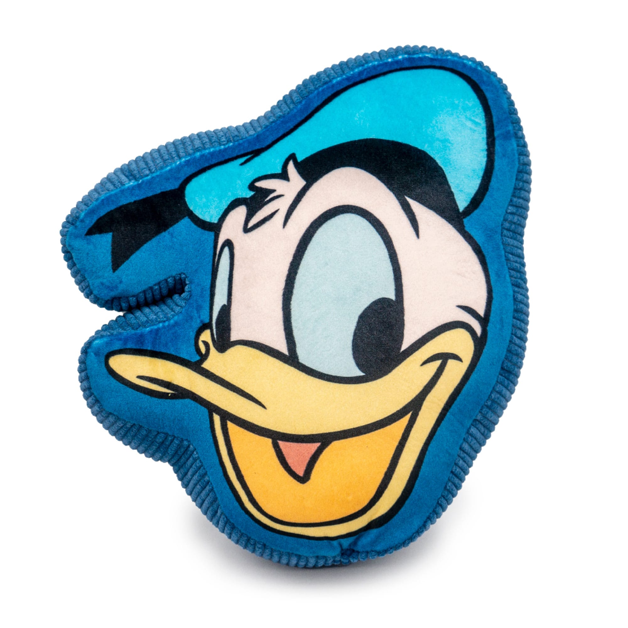 Buckle-Down Blue Disney Donald Duck Smiling Face Plush Squeaker Dog Toy， Medium