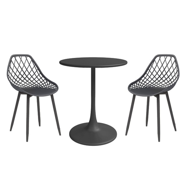 Kurv 3Piece Bistro Set，Weather Resistant，Indoor/Outdoor