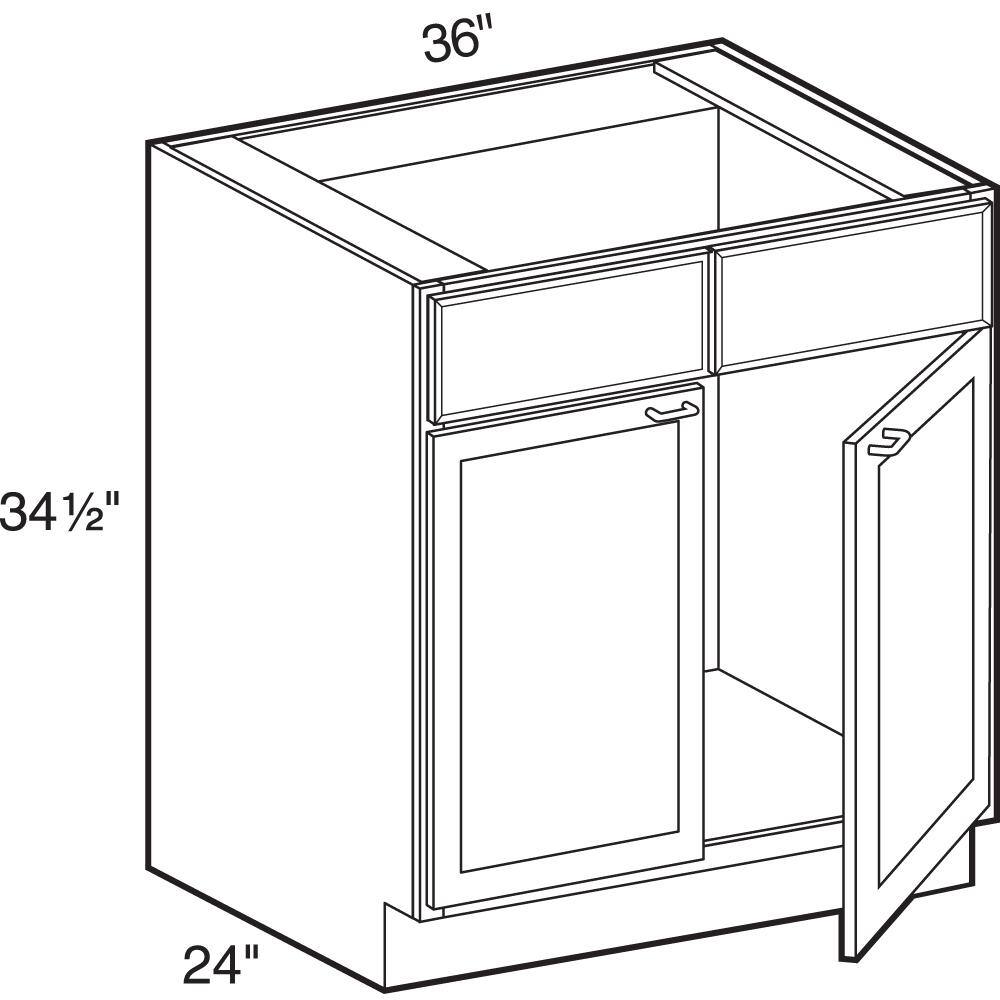 Home Decorators Collection Tremont Assembled 36x34.5x24 in. Plywood Shaker Sink Base Kitchen Cabinet Soft Close Doors in Painted Pearl Gray SB36-TPG