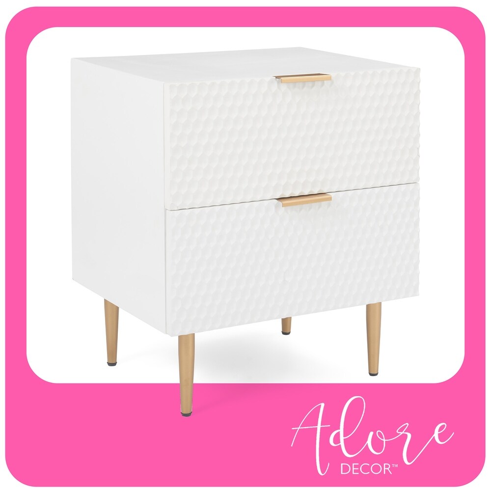 Adore Decor Jolie Modern Living Room Side Table  2 Drawer Storage