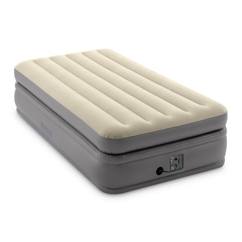 Intex Twin Dura Beam Plus Fiber-Tech Elevated Air Mattress with Built-In Pump 64161ED